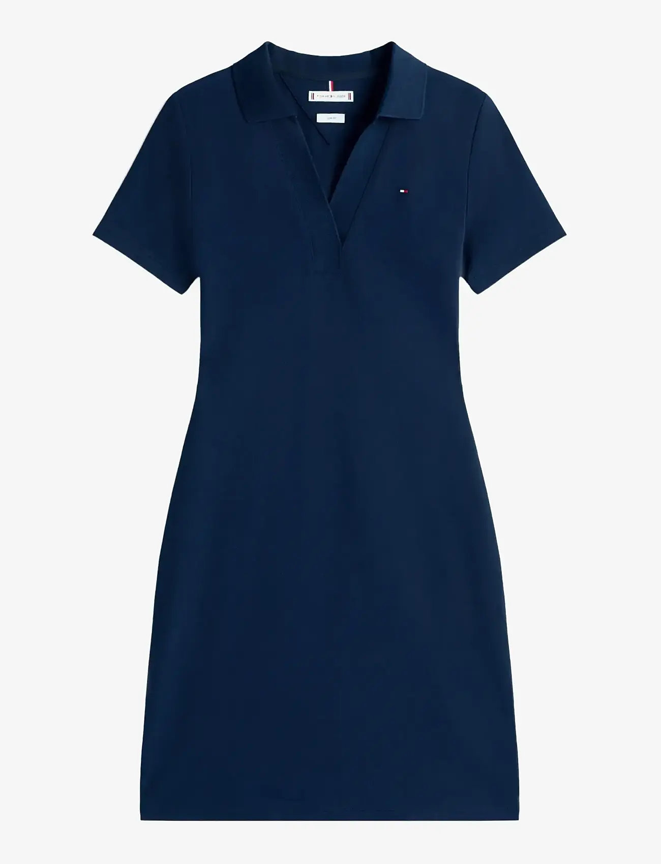 Tommy Hilfiger - SLIM OPEN NK POLO DRESS SS - t-shirt-kleider - dark night navy - 1