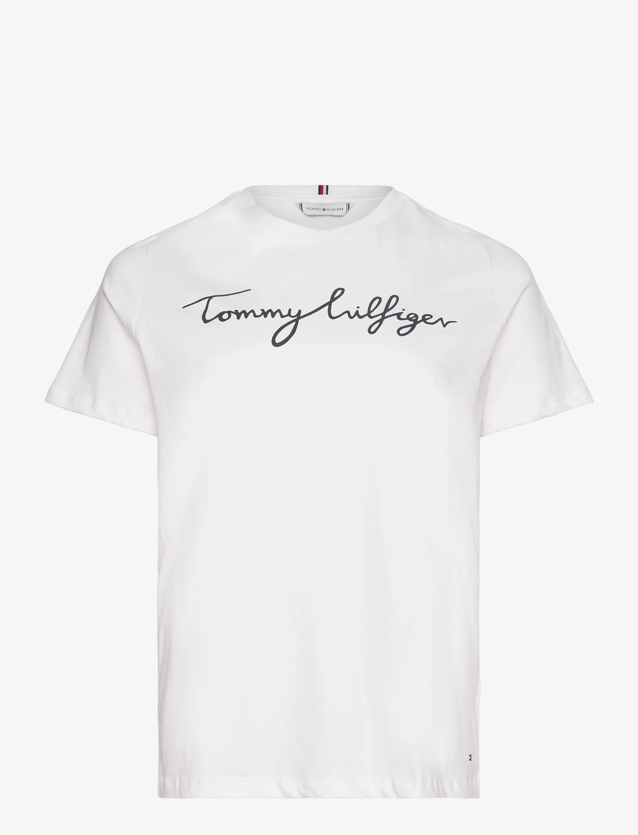 Tommy Hilfiger - CRV REG C-NK SIGNATURE TEE SS - t-shirts - th optic white - 0