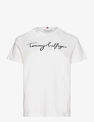 Tommy Hilfiger - CRV REG C-NK SIGNATURE TEE SS - t-shirts - th optic white - 0