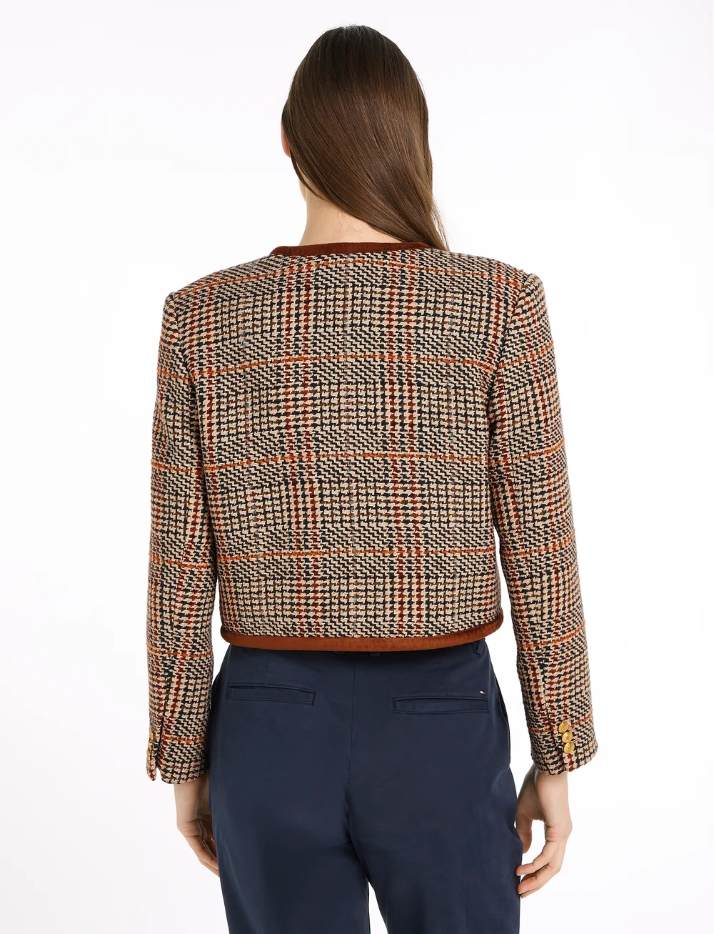 Tommy Hilfiger - TWEED WOOL MIX CHECK CREW JACKET - bouclés - brown beige check - 2