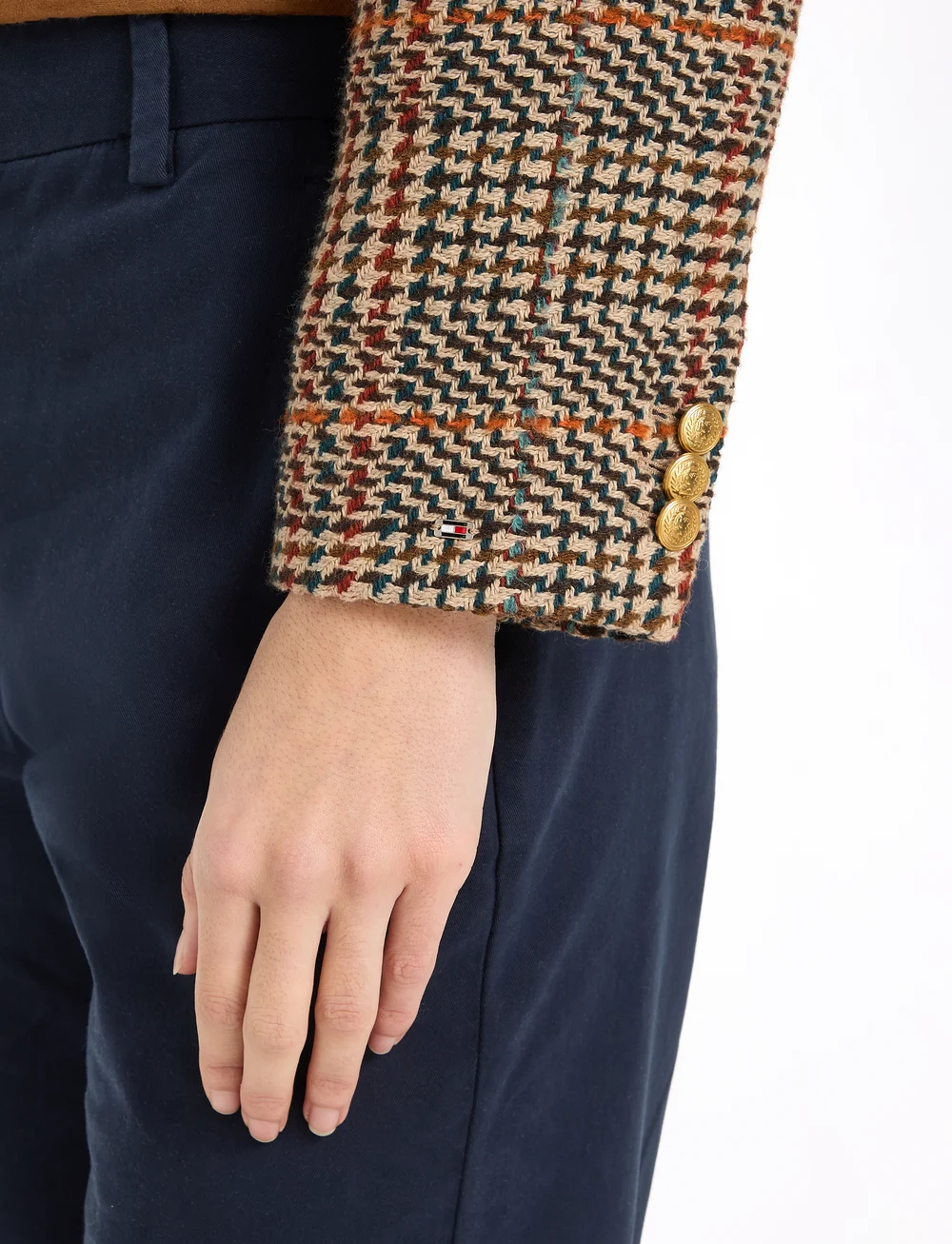Tommy Hilfiger - TWEED WOOL MIX CHECK CREW JACKET - bouclés - brown beige check - 3