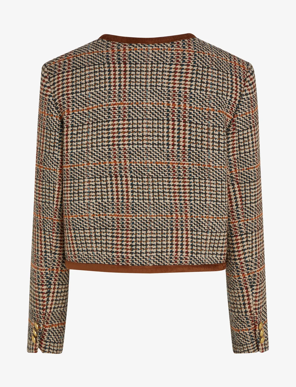 Tommy Hilfiger - TWEED WOOL MIX CHECK CREW JACKET - bouclés - brown beige check - 5