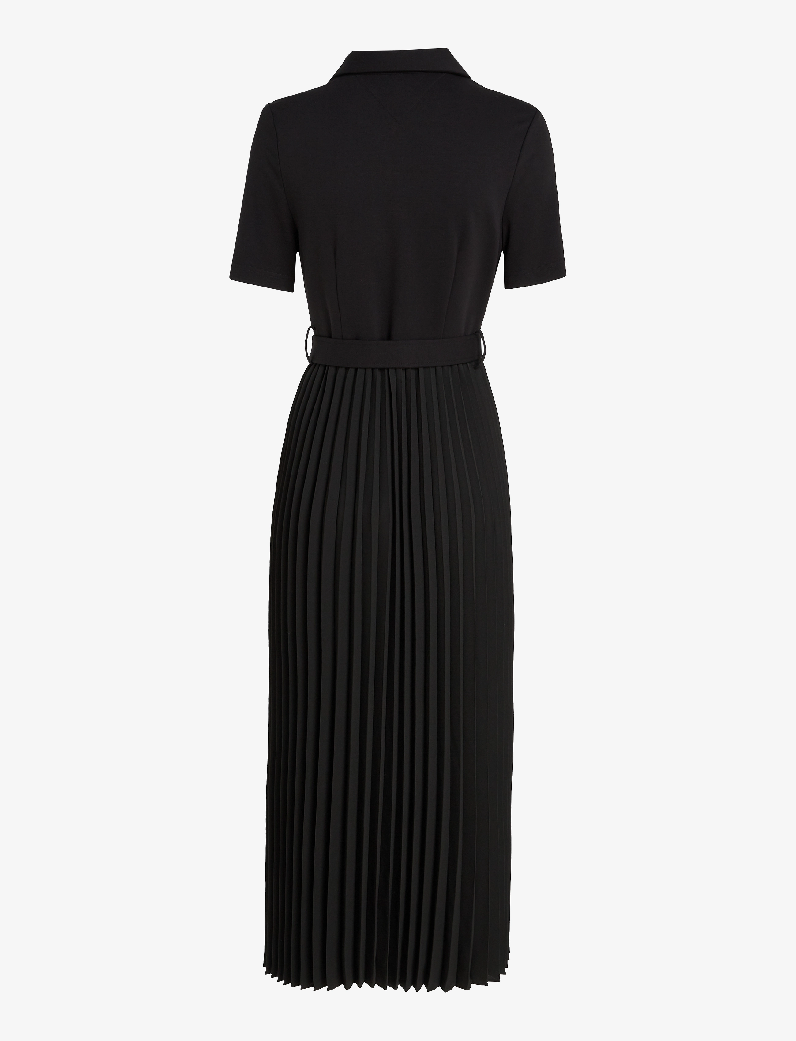 Tommy Hilfiger - VISC MIX PLEATED POLO DRESS SS - black - 1