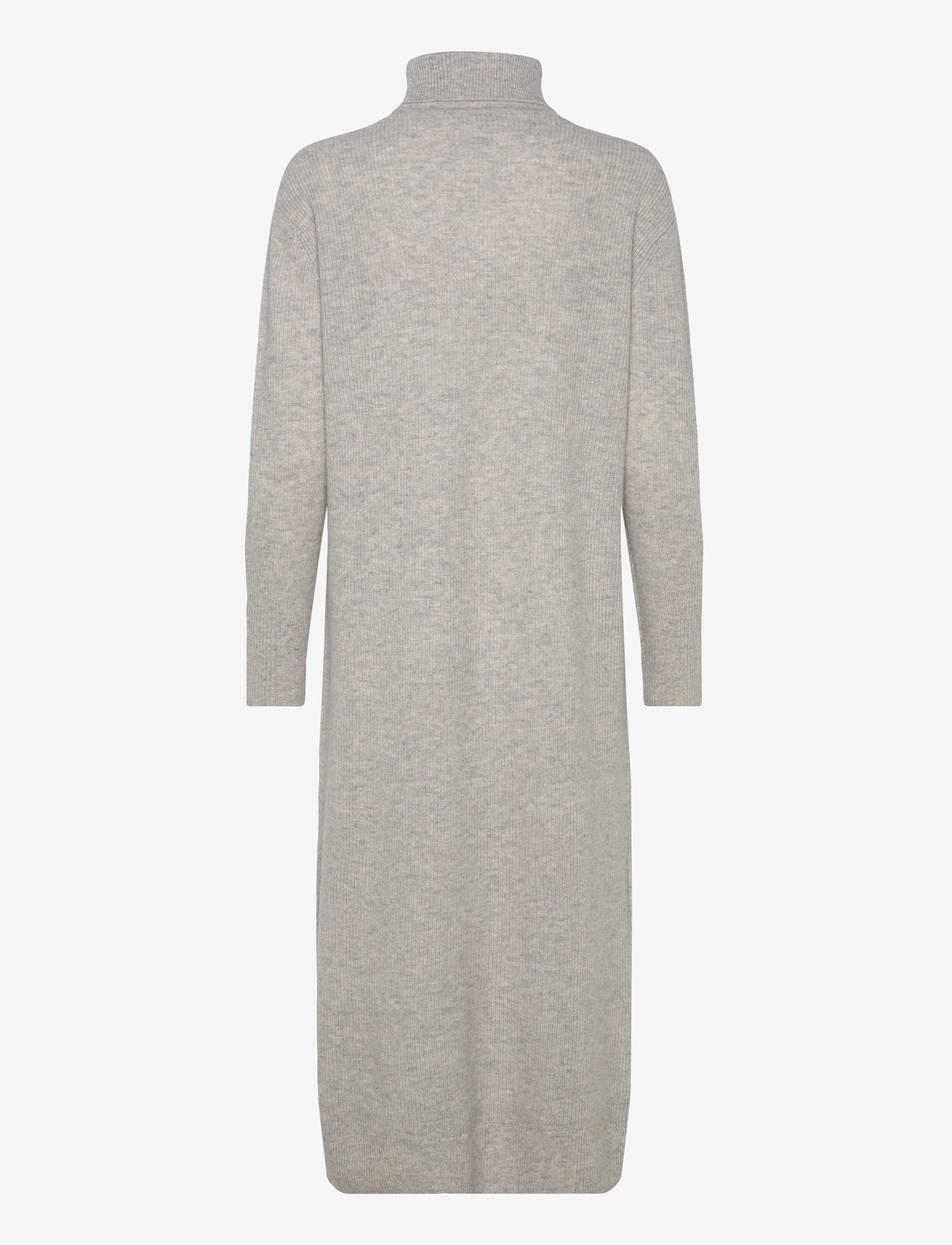 Tommy Hilfiger - WOOL CASH ROLL-NK LONG DRESS - light grey htr - 1