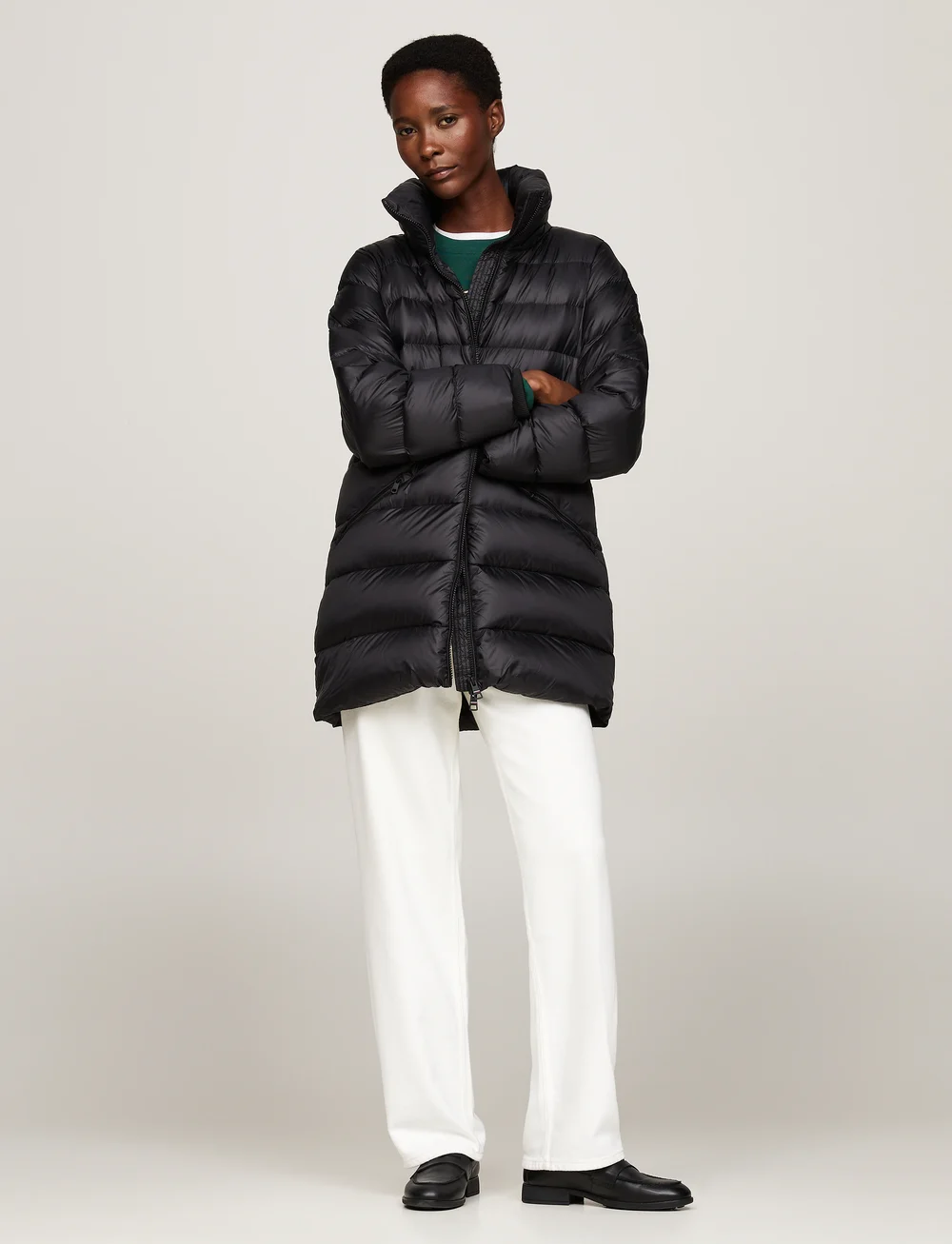 Tommy Hilfiger - MW DOWN FUNNEL NK COAT - dunfrakker - black - 0