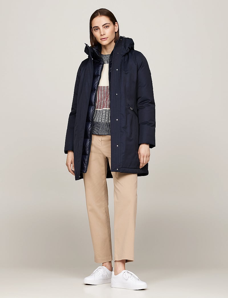 Tommy Hilfiger - NYLON MIX PADDED PARKA - parkas - desert sky - 0