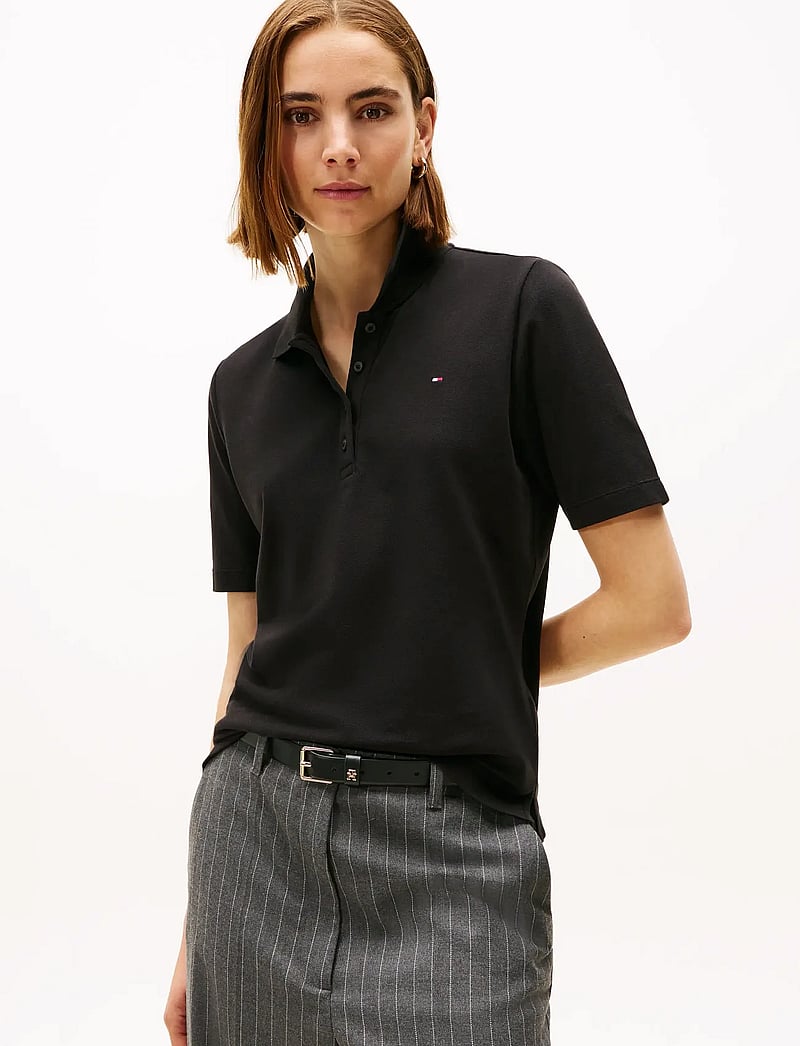 Tommy Hilfiger - 1985 REG PIQUE POLO SS - poloer - black - 0