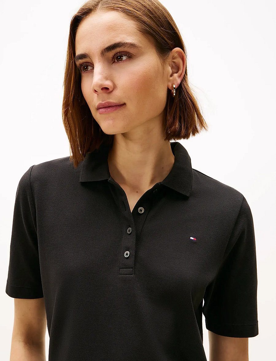 Tommy Hilfiger - 1985 PIQUE REG S/S POLO - poloshirts - black - 4