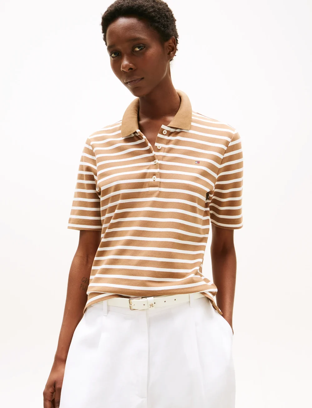 Tommy Hilfiger - 1985 REG PIQUE POLO SS - poloshirts - hickory/ ecru stp - 0