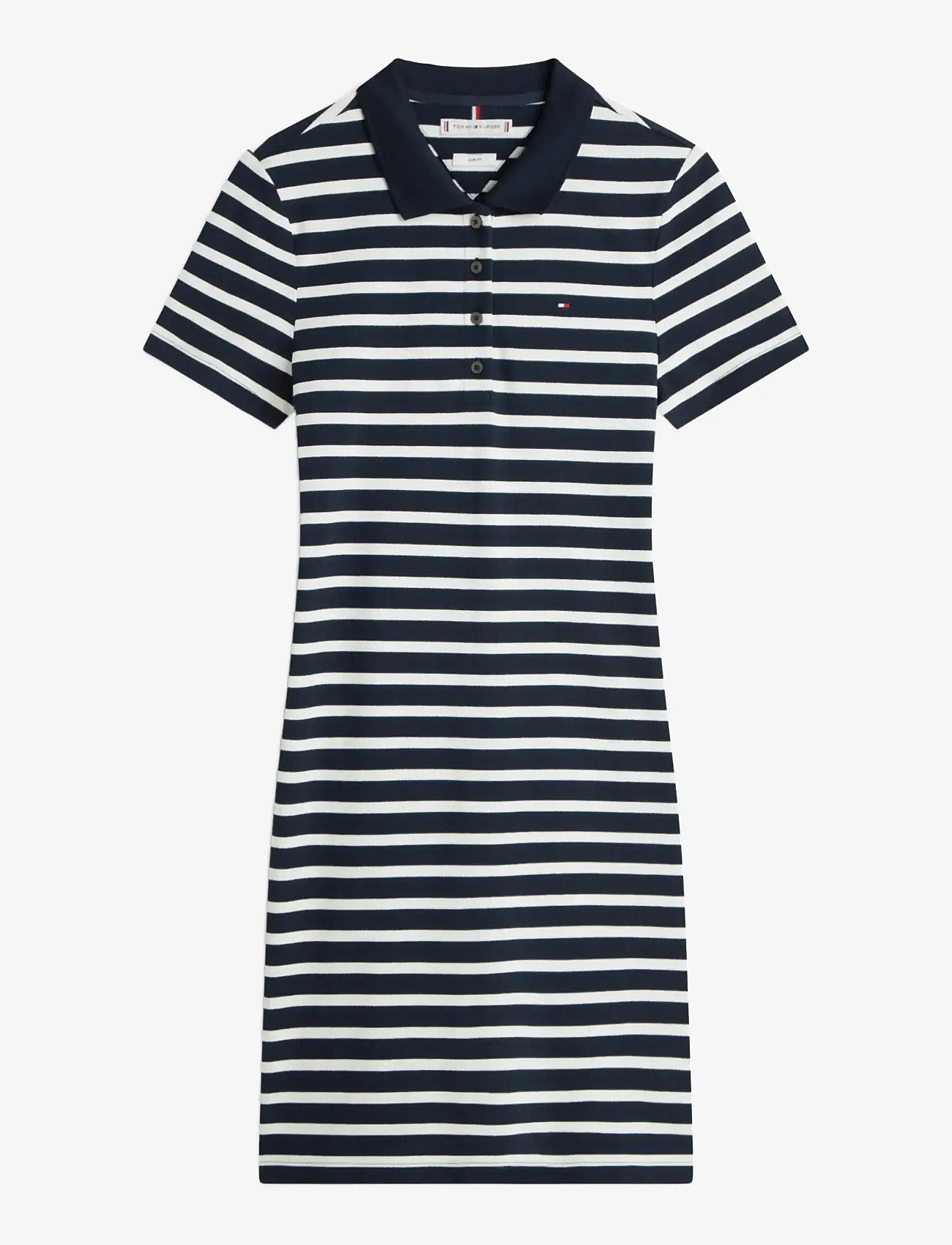 Tommy Hilfiger - 1985 SLIM PIQUE POLO DRESS SS - t-shirt-kleider - dark night navy   ecru stp - 1