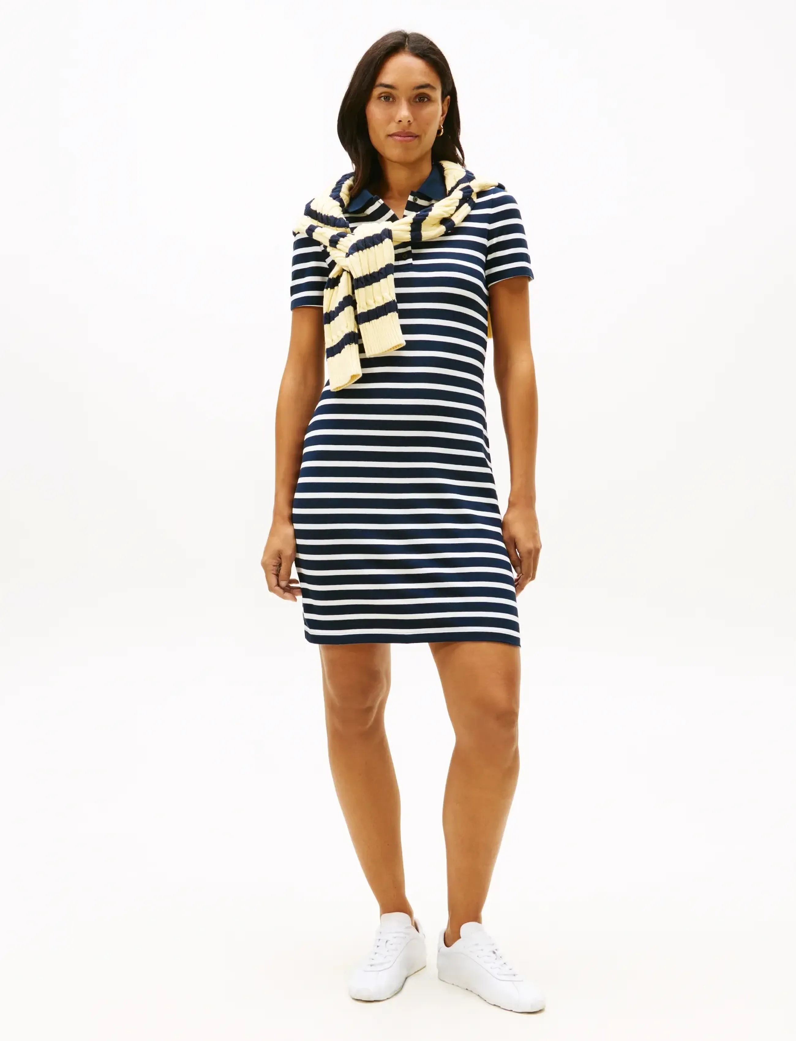 Tommy Hilfiger 1985 SLIM PIQUE POLO DRESS SS - Kleidung - DARK NIGHT NAVY   ECRU STP / navy