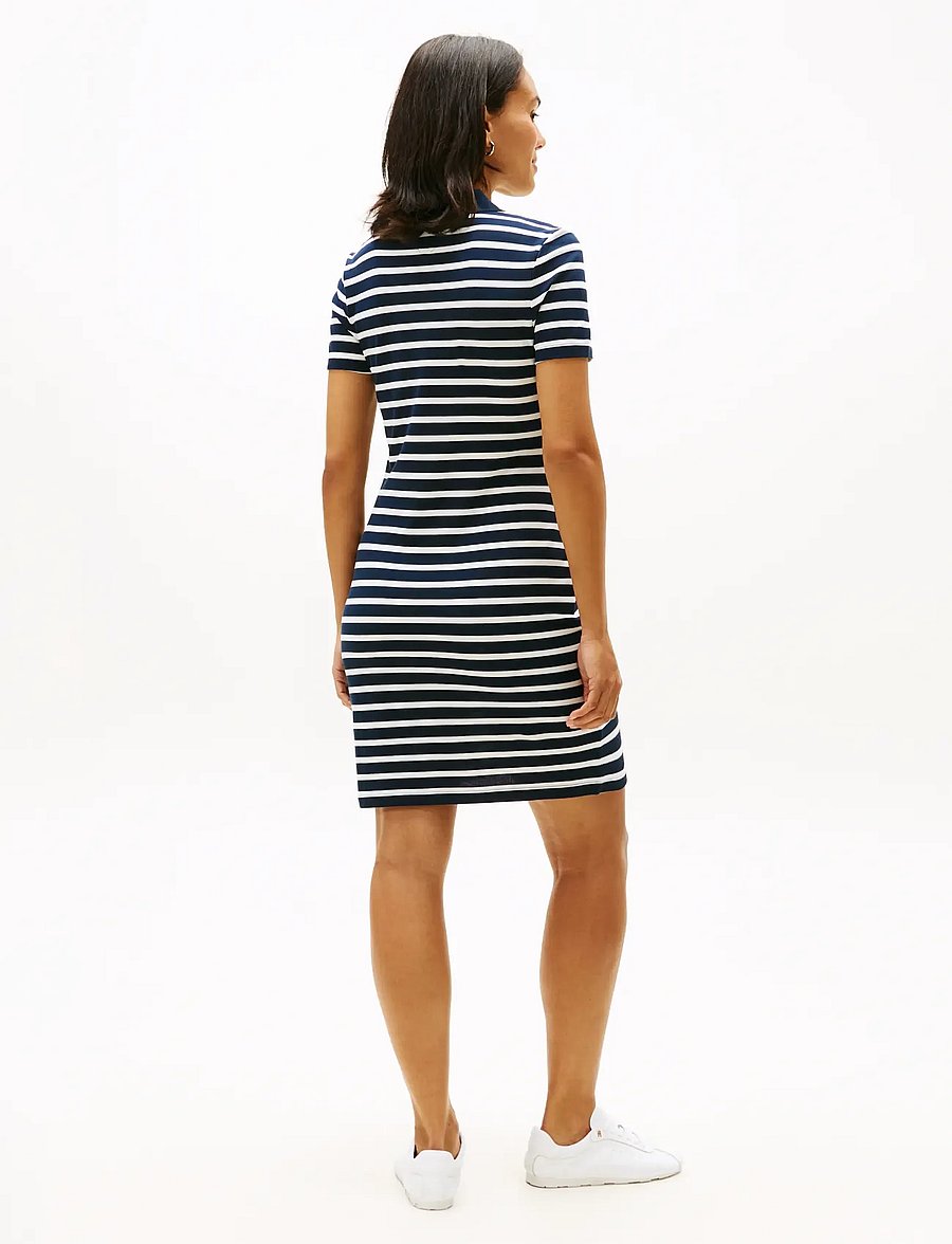 Tommy Hilfiger - 1985 SLIM PIQUE POLO DRESS SS - t-shirt-kleider - dark night navy ecru stp - 2
