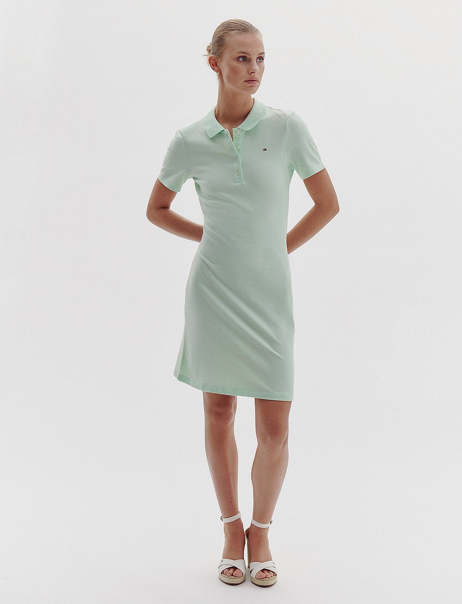 Tommy Hilfiger - 1985 SLIM PIQUE POLO DRESS SS - opal green - 0