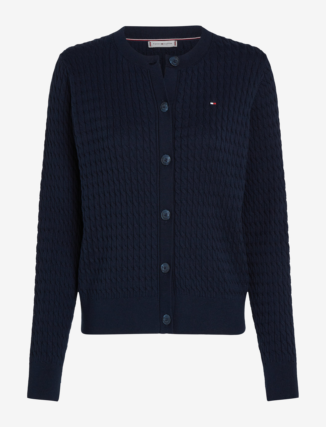 Tommy Hilfiger - CO CABLE FINE GG  LS C-NK CARDI - arkityyli - dark blue - 1