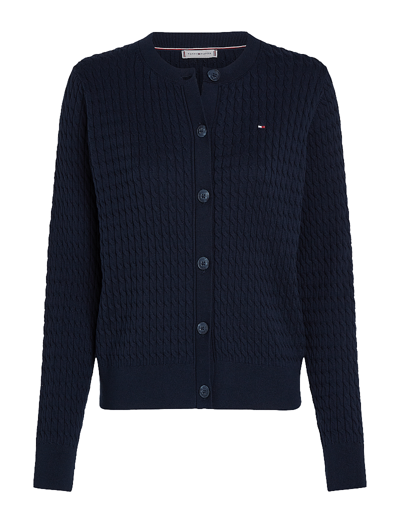 Tommy Hilfiger - CO CABLE FINE GG LS C-NK CARDI - arkityyli - dark blue - 1