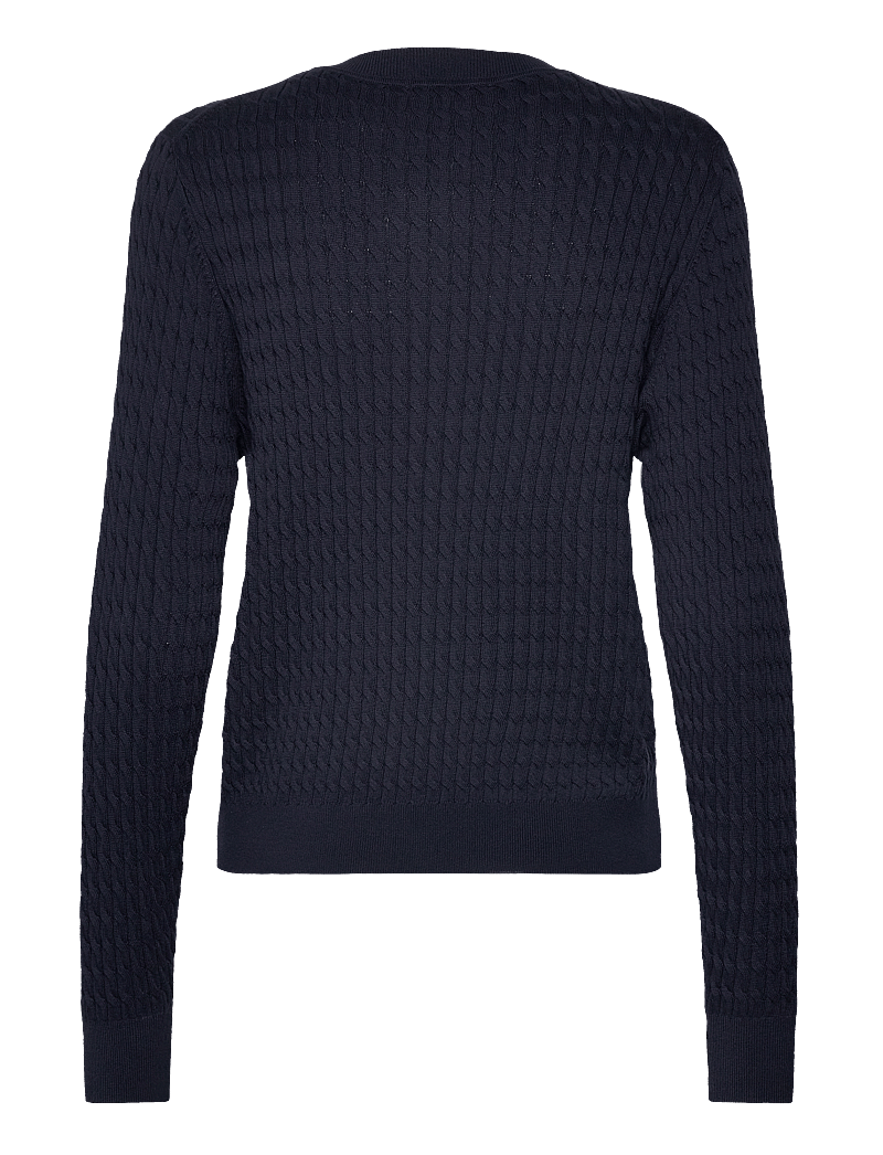 Tommy Hilfiger - CO CABLE FINE GG LS C-NK CARDI - arkityyli - dark blue - 2