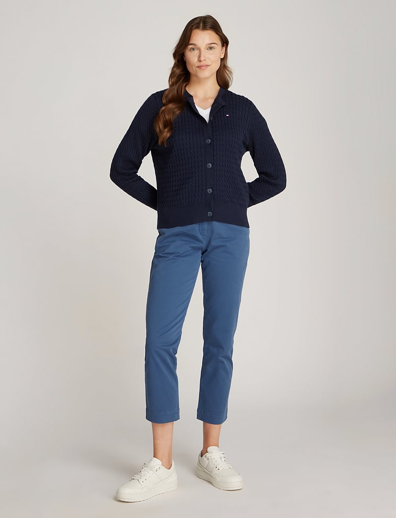 Tommy Hilfiger - CO CABLE FINE GG LS C-NK CARDI - arkityyli - dark blue - 0