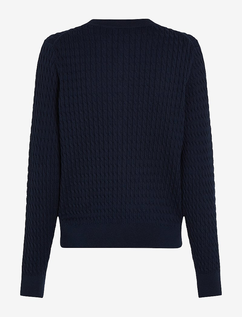 Tommy Hilfiger - CO CABLE FINE GG LS C-NK CARDI - arkityyli - dark blue - 5