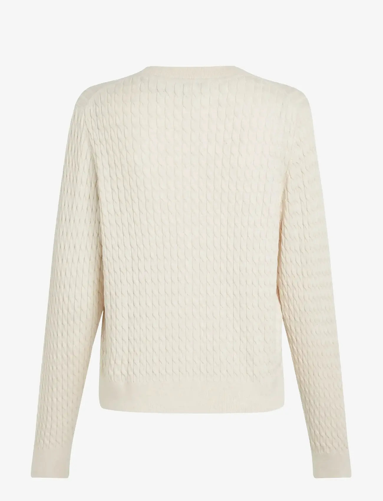 Tommy Hilfiger - CO CABLE FINE GG C-NK CARDI LS - kardiganai - heather ivory petal - 2