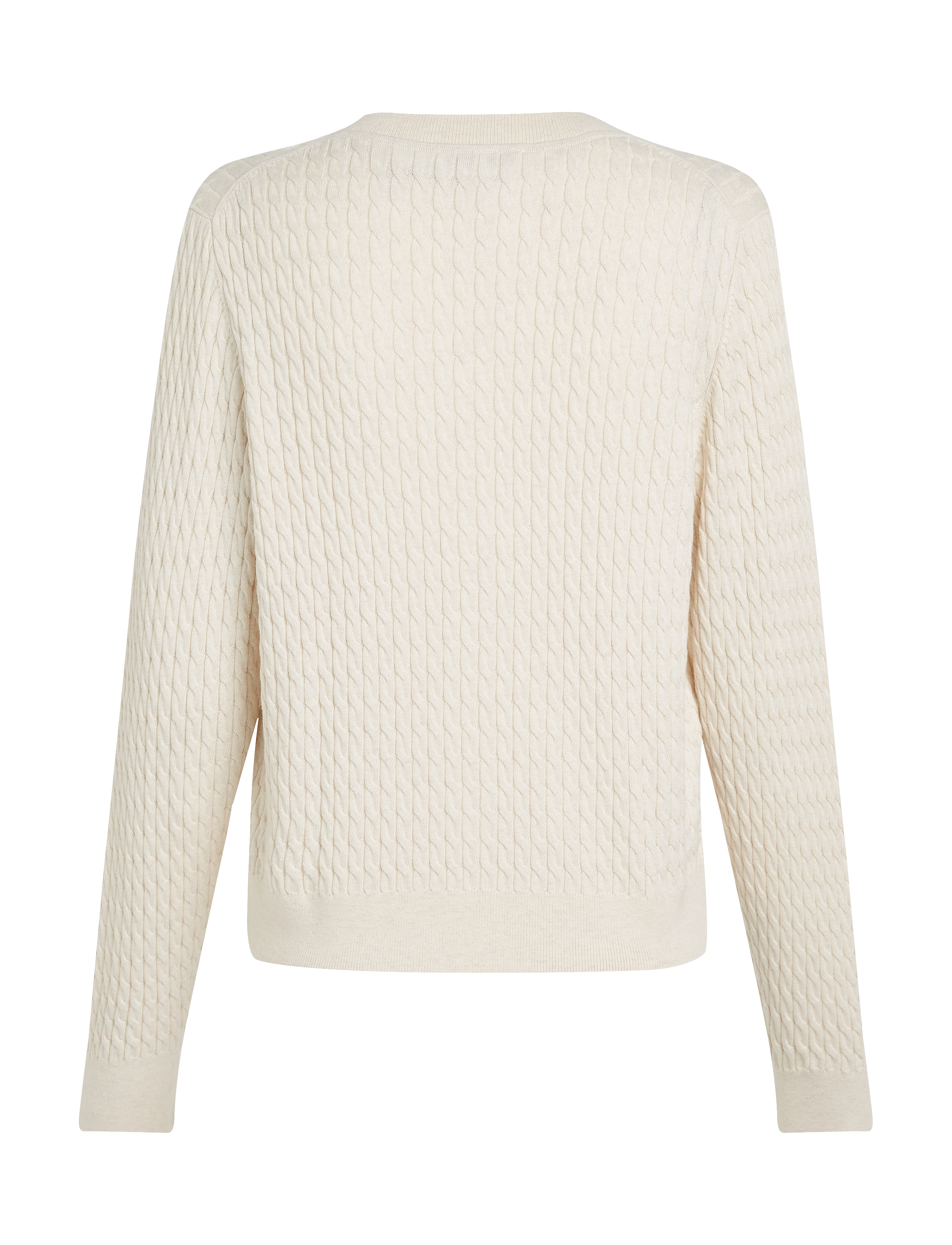 Tommy Hilfiger - CO CABLE FINE GG  LS C-NK CARDI - sügisesed riided - heather ivory petal - 2
