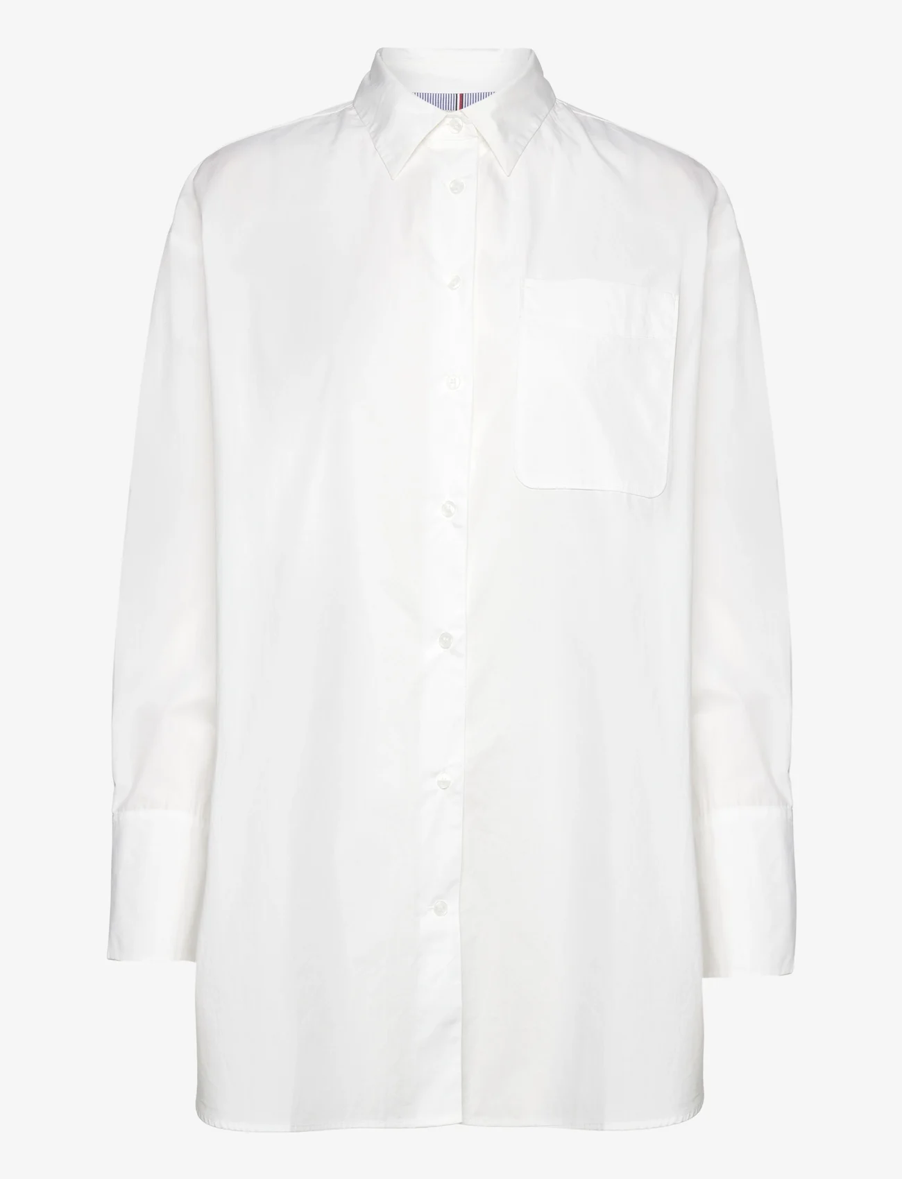 Tommy Hilfiger - ESS POPLIN LOOSE FIT SHIRT - långärmade skjortor - th optic white - 0