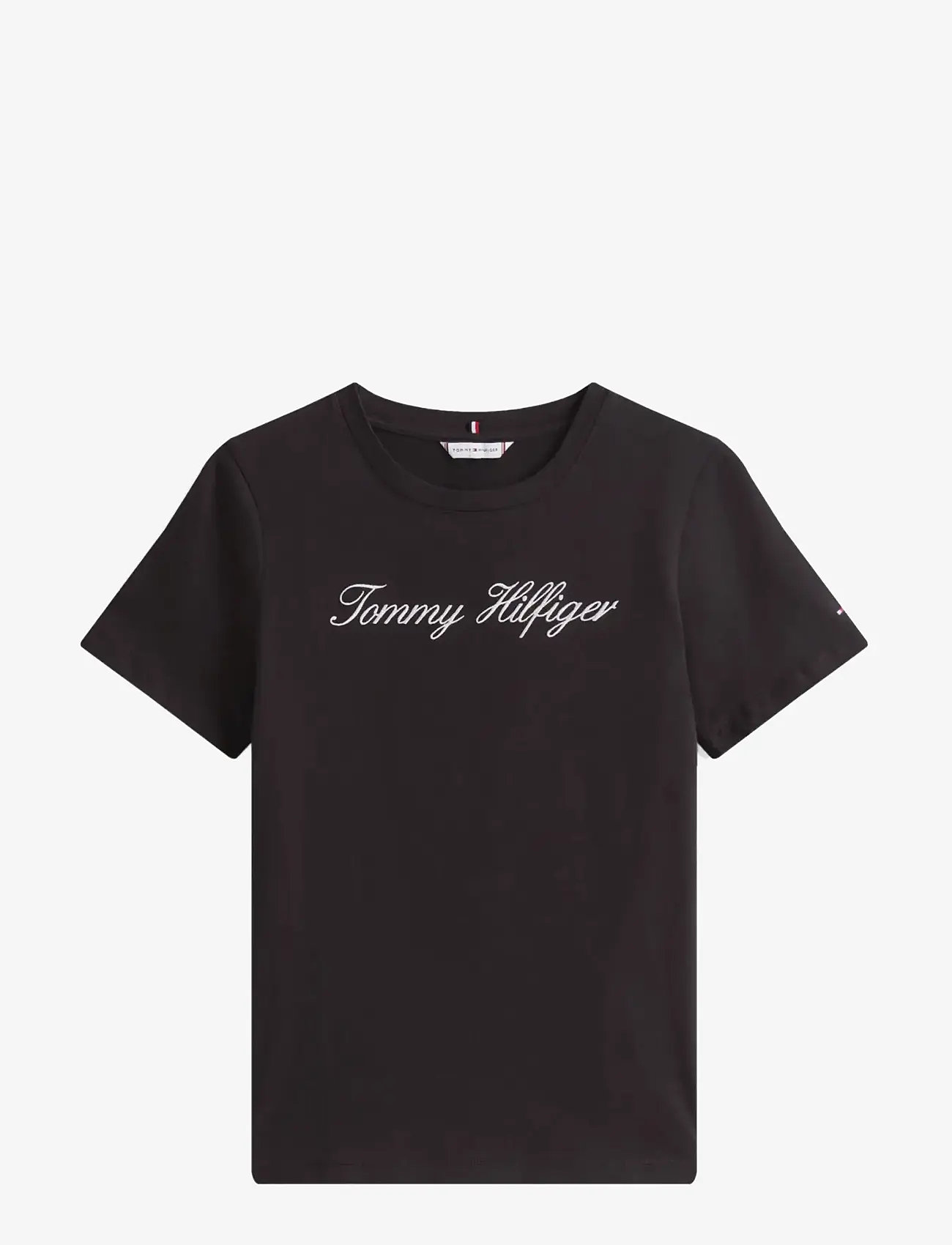 Tommy Hilfiger - NOS SCRIPT REGULAR C-NK SS - herbstliche kleidung - nos black - 0