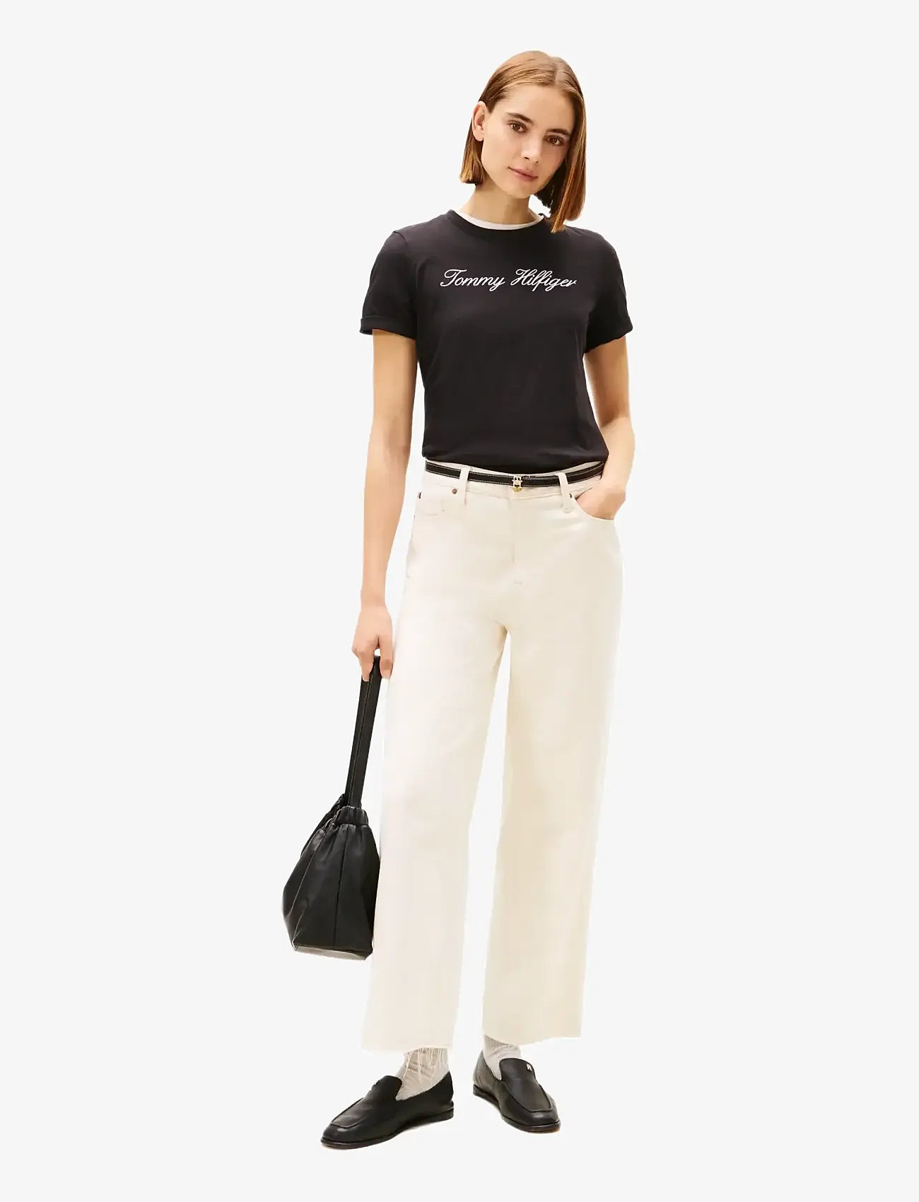 Tommy Hilfiger - NOS SCRIPT REGULAR C-NK SS - herbstliche kleidung - nos black - 1