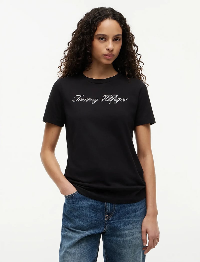 Tommy Hilfiger - NOS SCRIPT REGULAR C-NK SS - t-särgid - nos black - 0