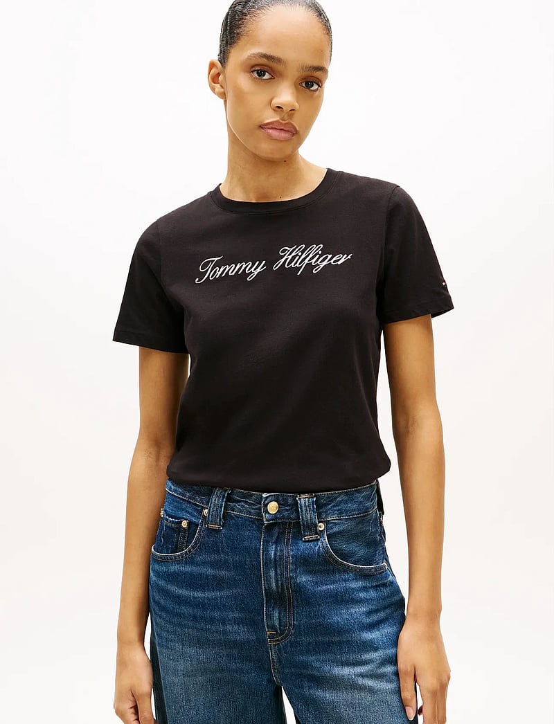 Tommy Hilfiger - NOS SCRIPT REGULAR C-NK SS - t-shirts - nos black - 3