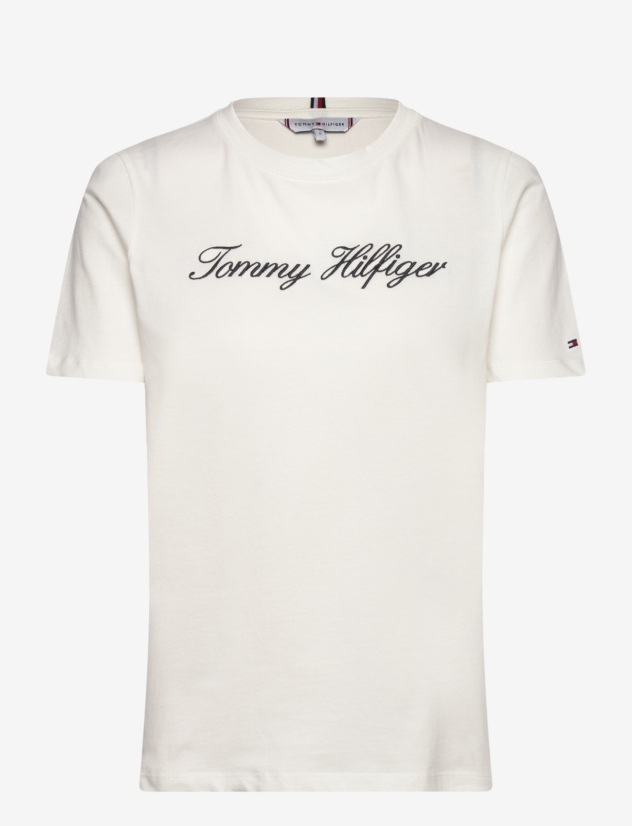 Tommy Hilfiger - NOS SCRIPT REGULAR C-NK SS - höstkläder - nos ecru - 0