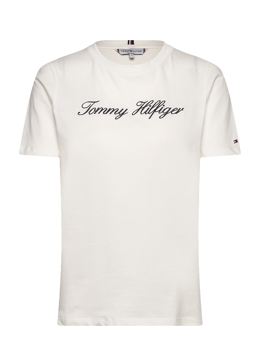 Tommy Hilfiger - NOS SCRIPT REGULAR C-NK SS - t-särgid - nos ecru - 1