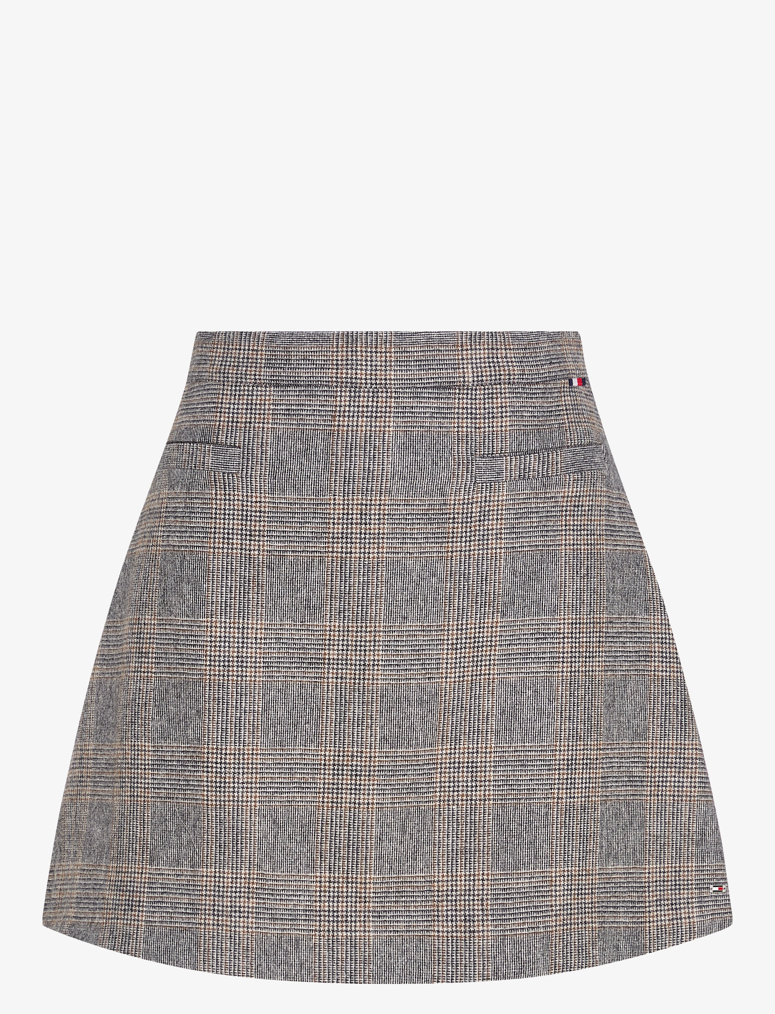 Tommy Hilfiger WOOL MIX CHECK MINI SKIRT - Nederdele - GREY BROWN CHECK / grey