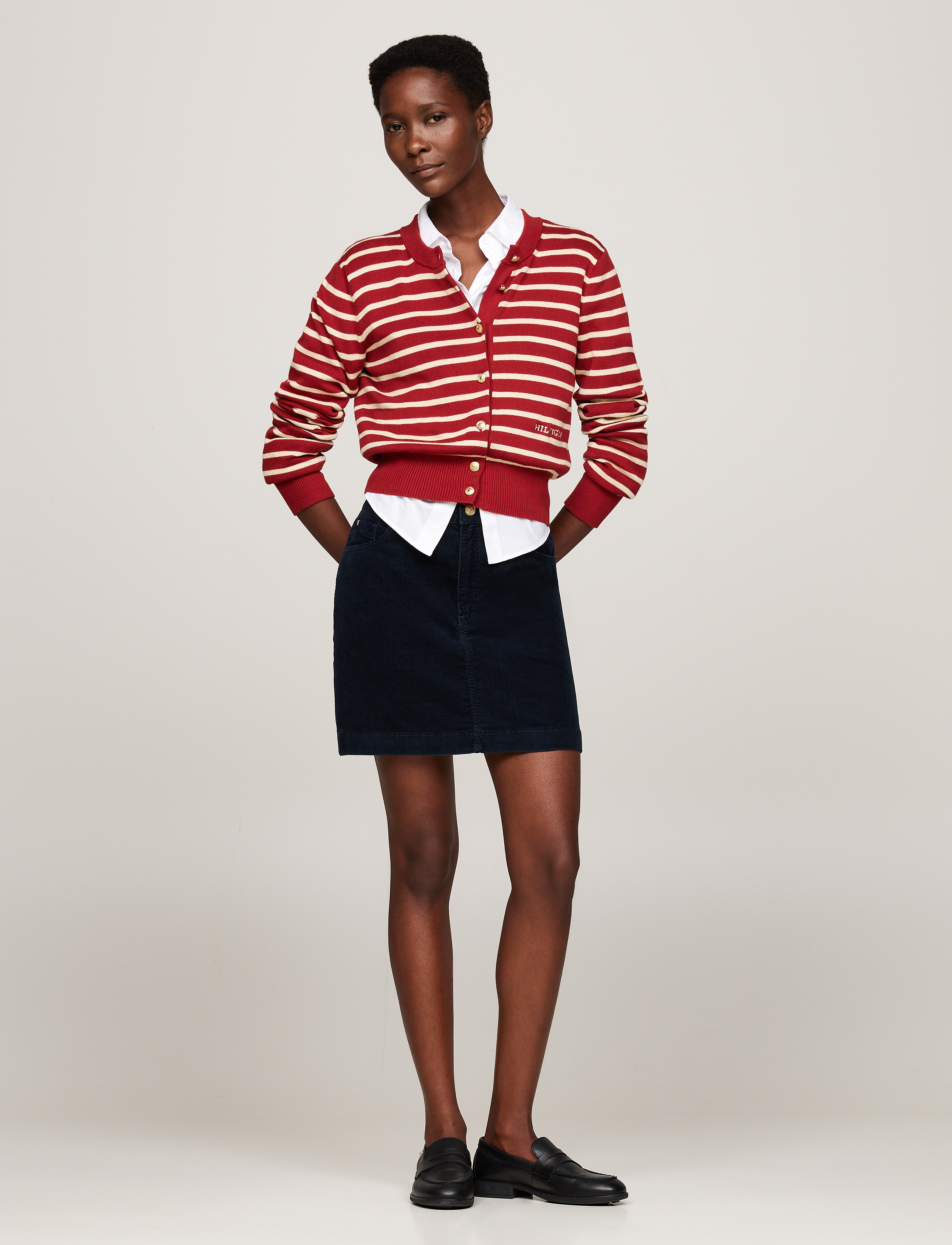 Tommy Hilfiger - CORDUROY STRETCH SHORT SKIRT - korte nederdele - desert sky - 4