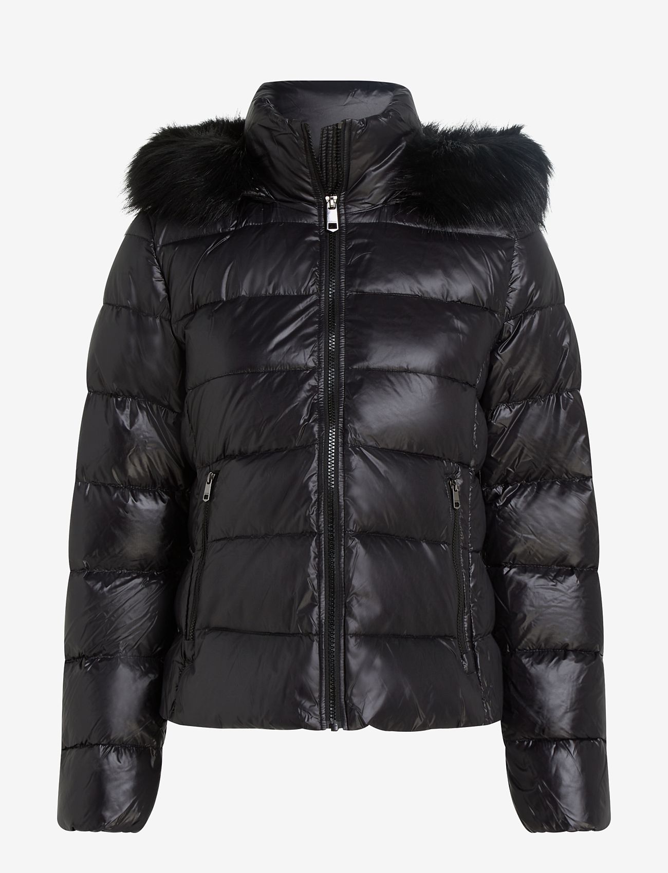 Tommy Hilfiger - GLOSS DOWN TYRA JKT WITH FUR - sulejoped ja voodriga joped - black - 0