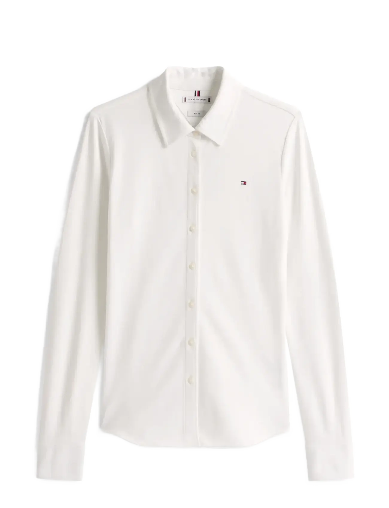 Tommy Hilfiger 1985 SLIM PIQUE LS SHIRT - Transitional Layering - ECRU / white