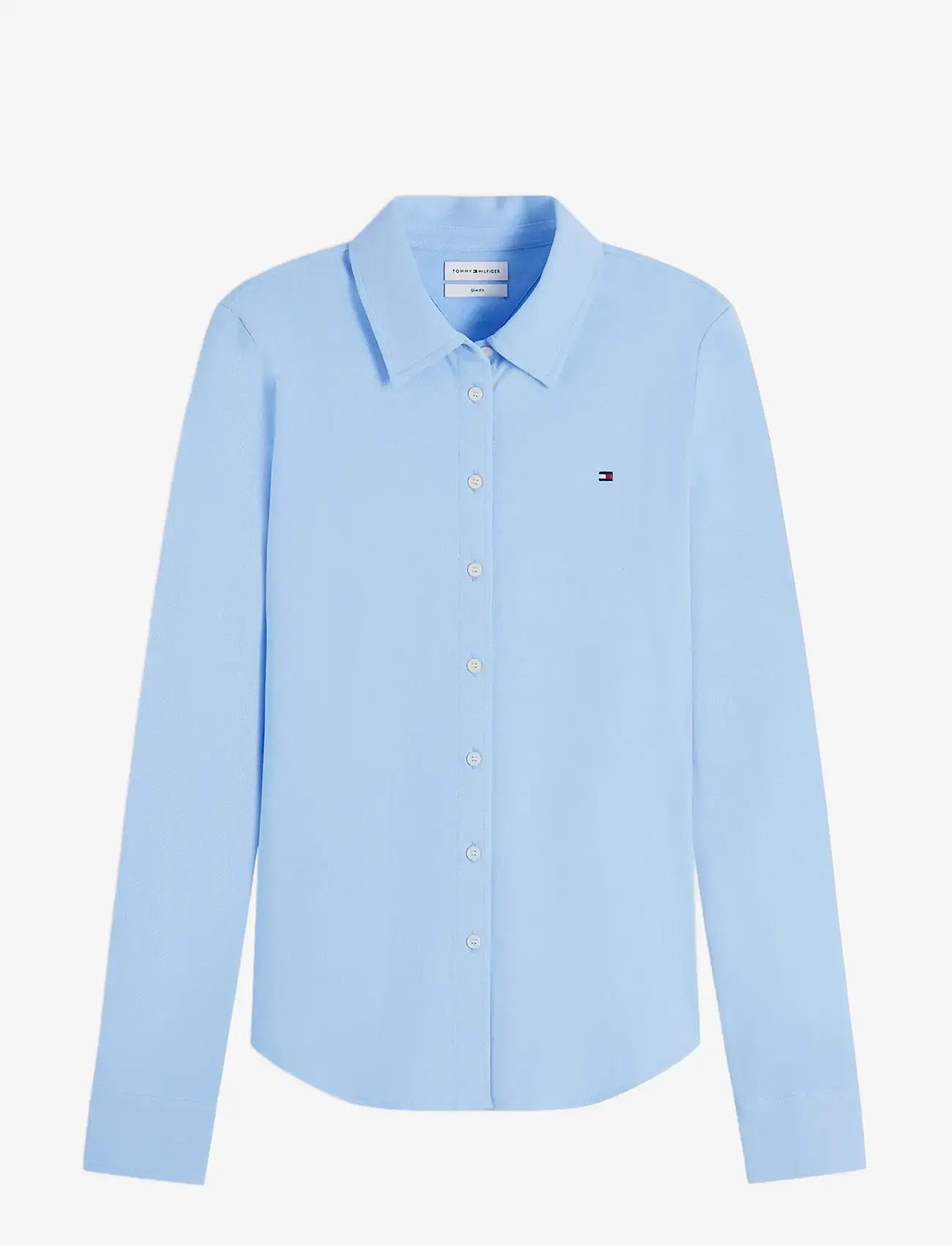 Tommy Hilfiger - 1985 SLIM PIQUE LS SHIRT - langærmede skjorter - vessel blue - 1