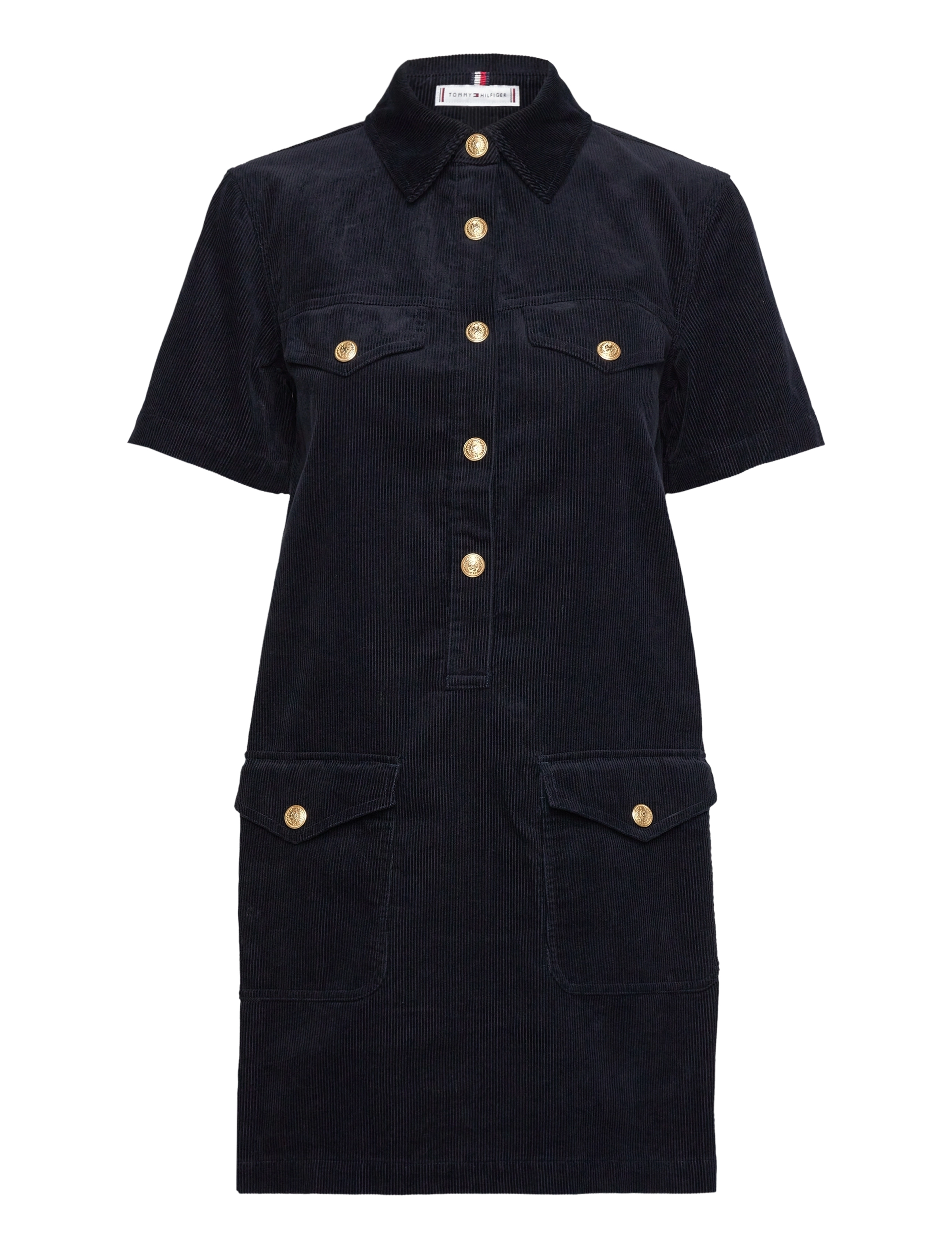 Tommy Hilfiger - CORDUROY GOLD BUTTON DRESS - desert sky - 1