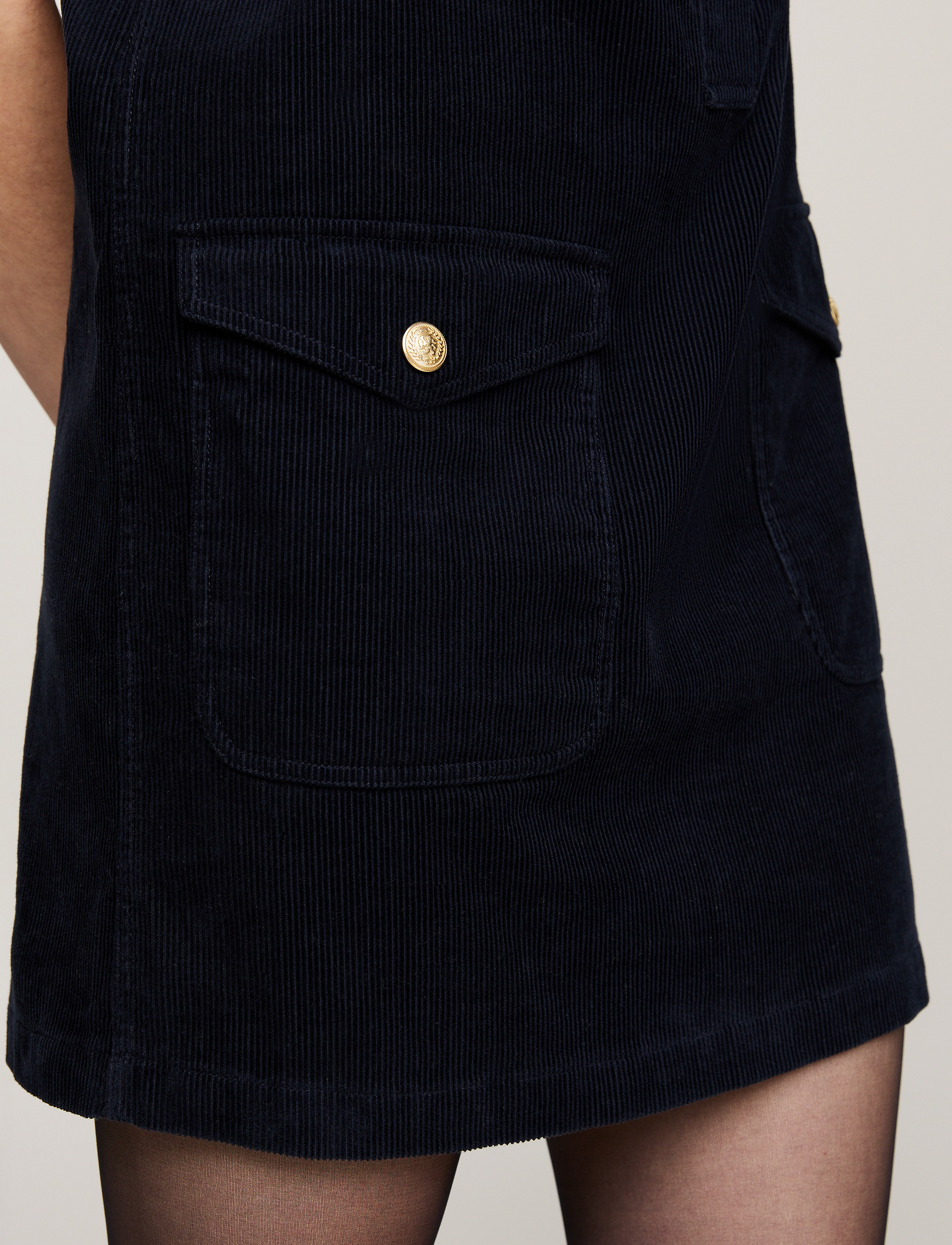 Tommy Hilfiger - CORDUROY GOLD BUTTON DRESS - desert sky - 4