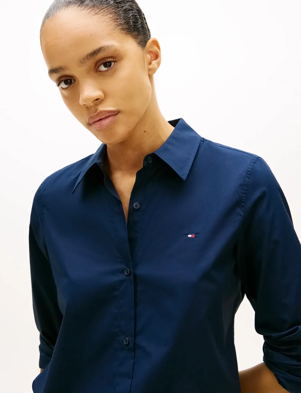 Tommy Hilfiger - COTTON STRETCH REGULAR LS SHIRT - långärmade skjortor - dark blue - 4