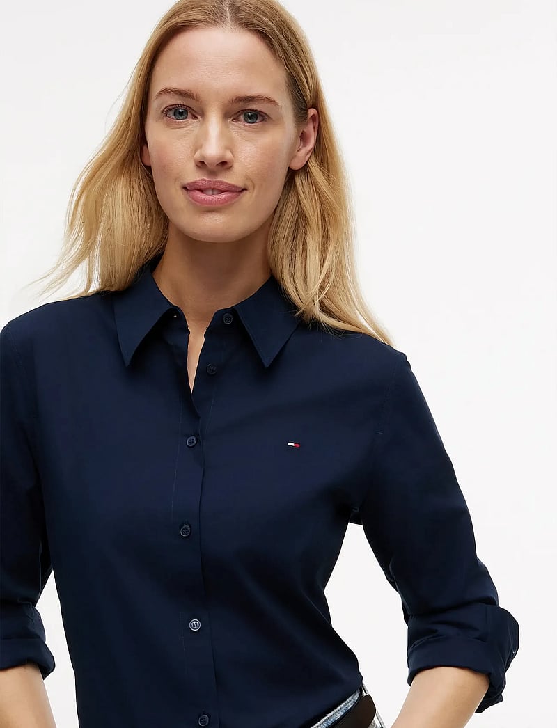 Tommy Hilfiger - COTTON STRETCH REGULAR LS SHIRT - long-sleeved shirts - dark blue - 4