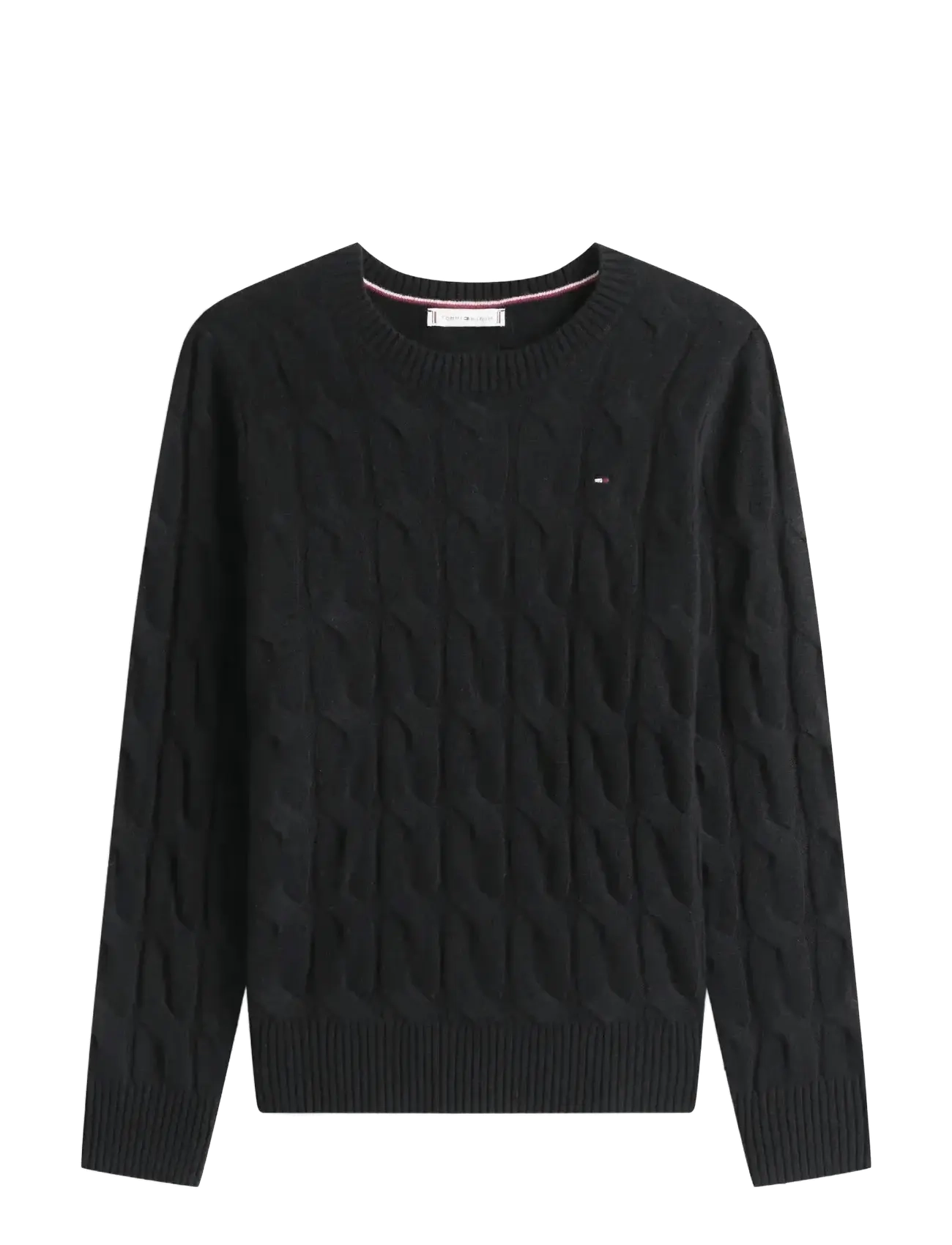 TOMMY HILFIGER Soft Wolle Cable C-Nk Ls Swt Schwarz - XXL - Damen