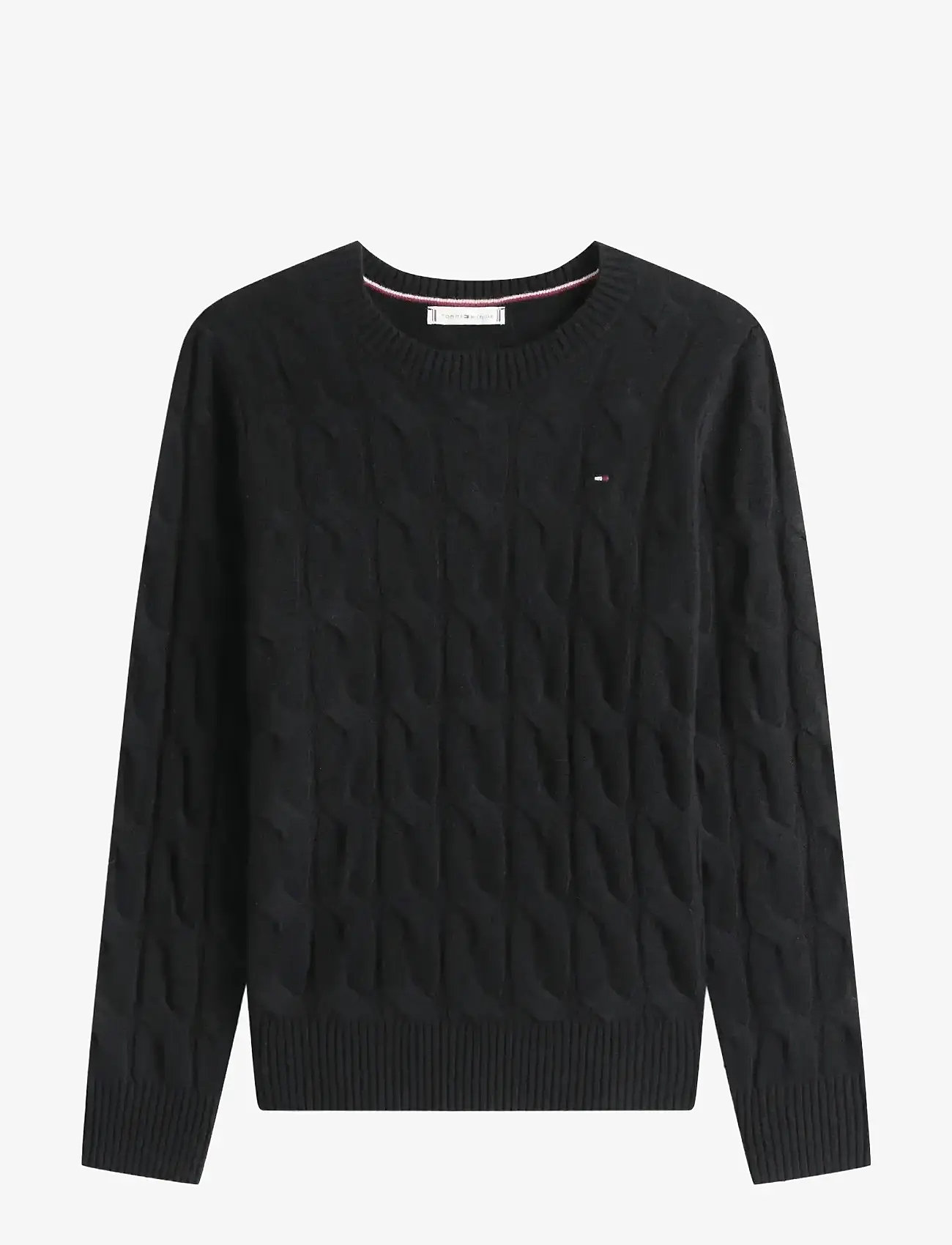 Tommy Hilfiger - SOFT WOOL CABLE C-NK LS SWT - sügisesed riided - black - 1