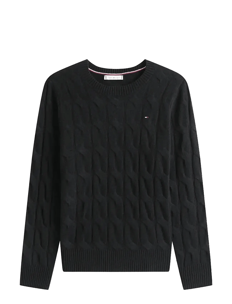 Tommy Hilfiger - SOFT WOOL CABLE C-NK LS SWT - pullover - black - 1