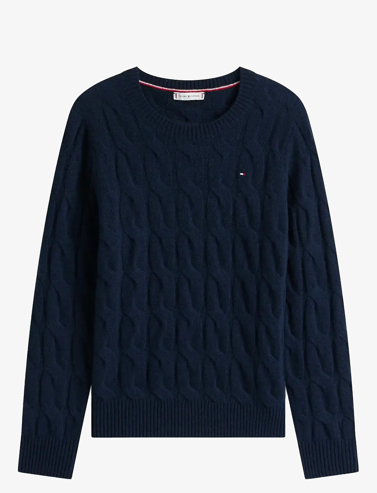 Tommy Hilfiger - SOFT WOOL CABLE C-NK LS SWT - striktrøjer - dark blue - 1
