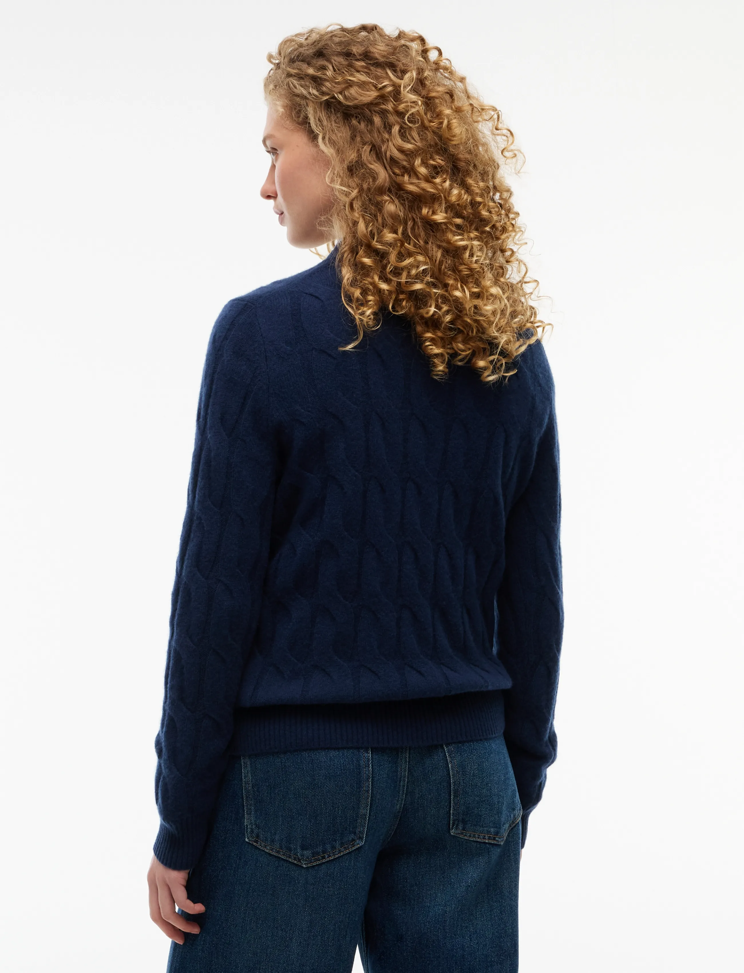 Tommy Hilfiger - SOFT WOOL CABLE C-NK LS SWT - stickade tröjor - dark blue - 2