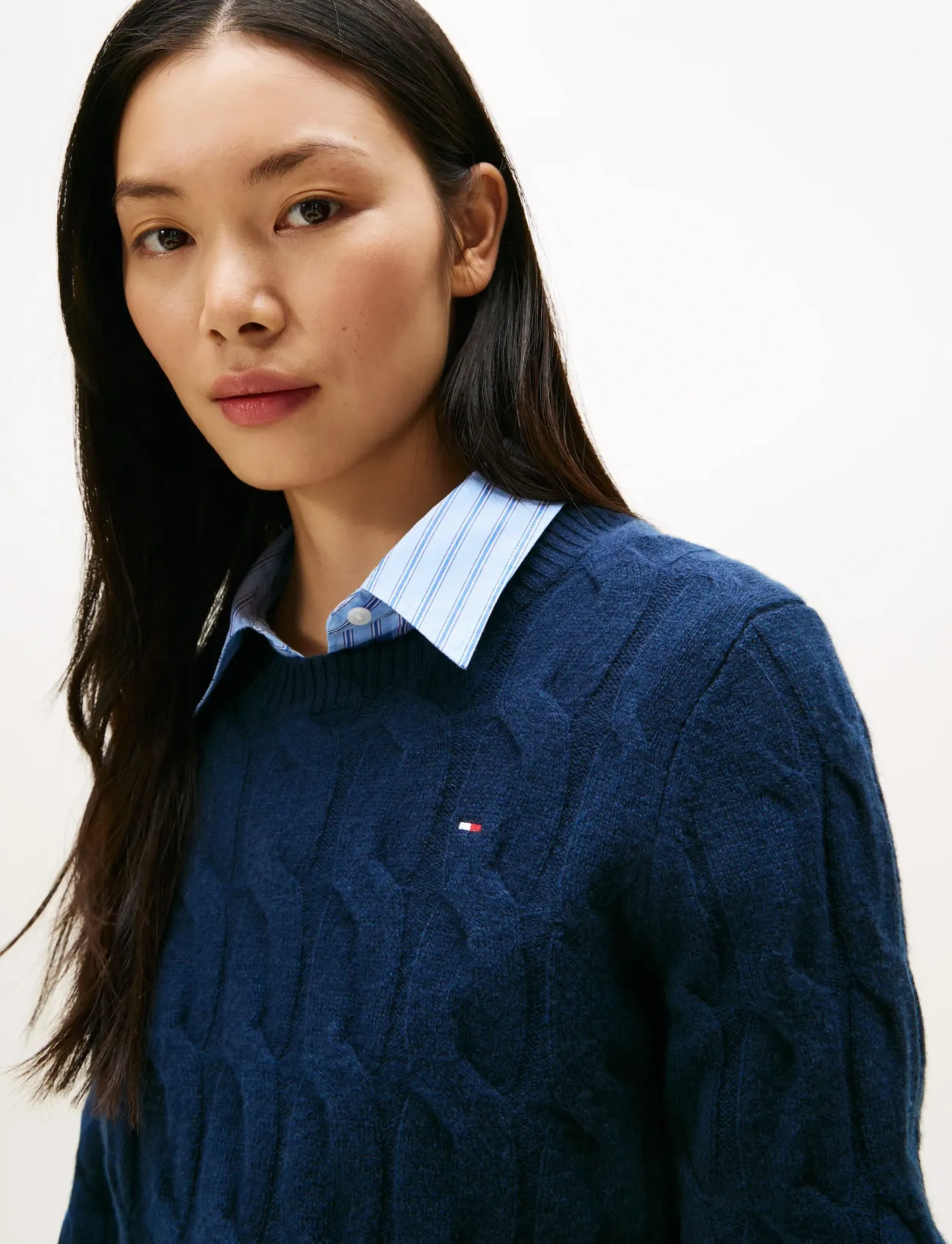 Tommy Hilfiger - SOFT WOOL CABLE C-NK LS SWT - sviitrid - dark blue - 4