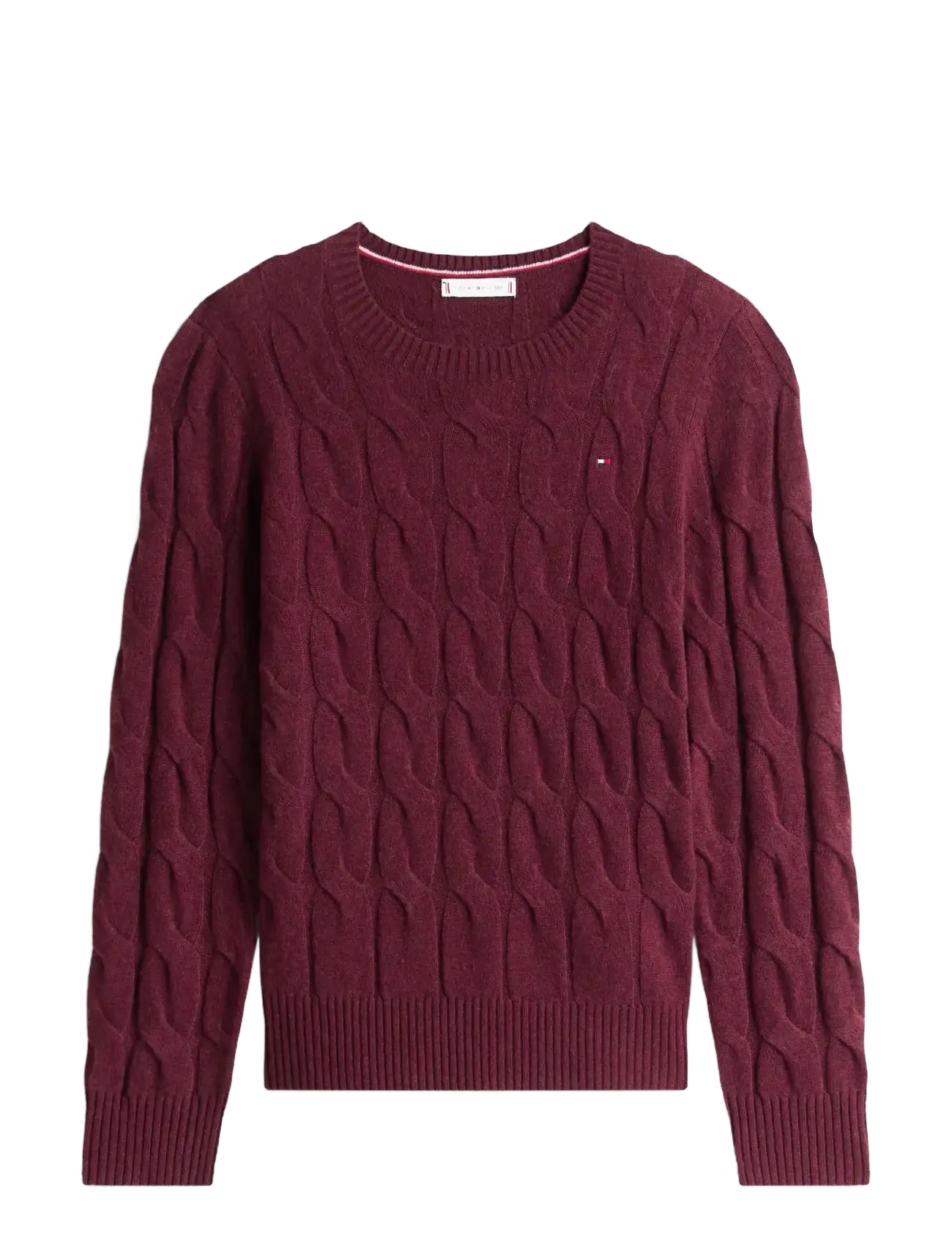 TOMMY HILFIGER Soft Wolle Cable C-Nk Ls Swt Burgundy - XXL - Damen