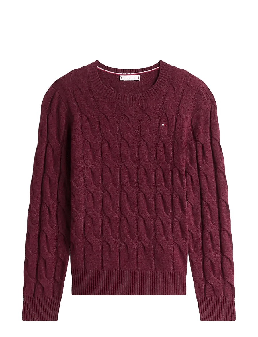 Tommy Hilfiger - SOFT WOOL CABLE C-NK LS SWT - pullover - deep burgundy - 1
