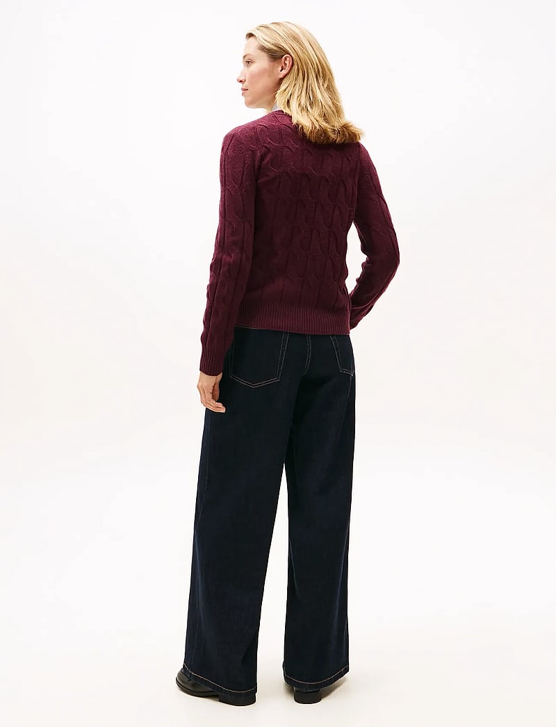 Tommy Hilfiger - SOFT WOOL CABLE C-NK LS SWT - stickade tröjor - deep burgundy - 3