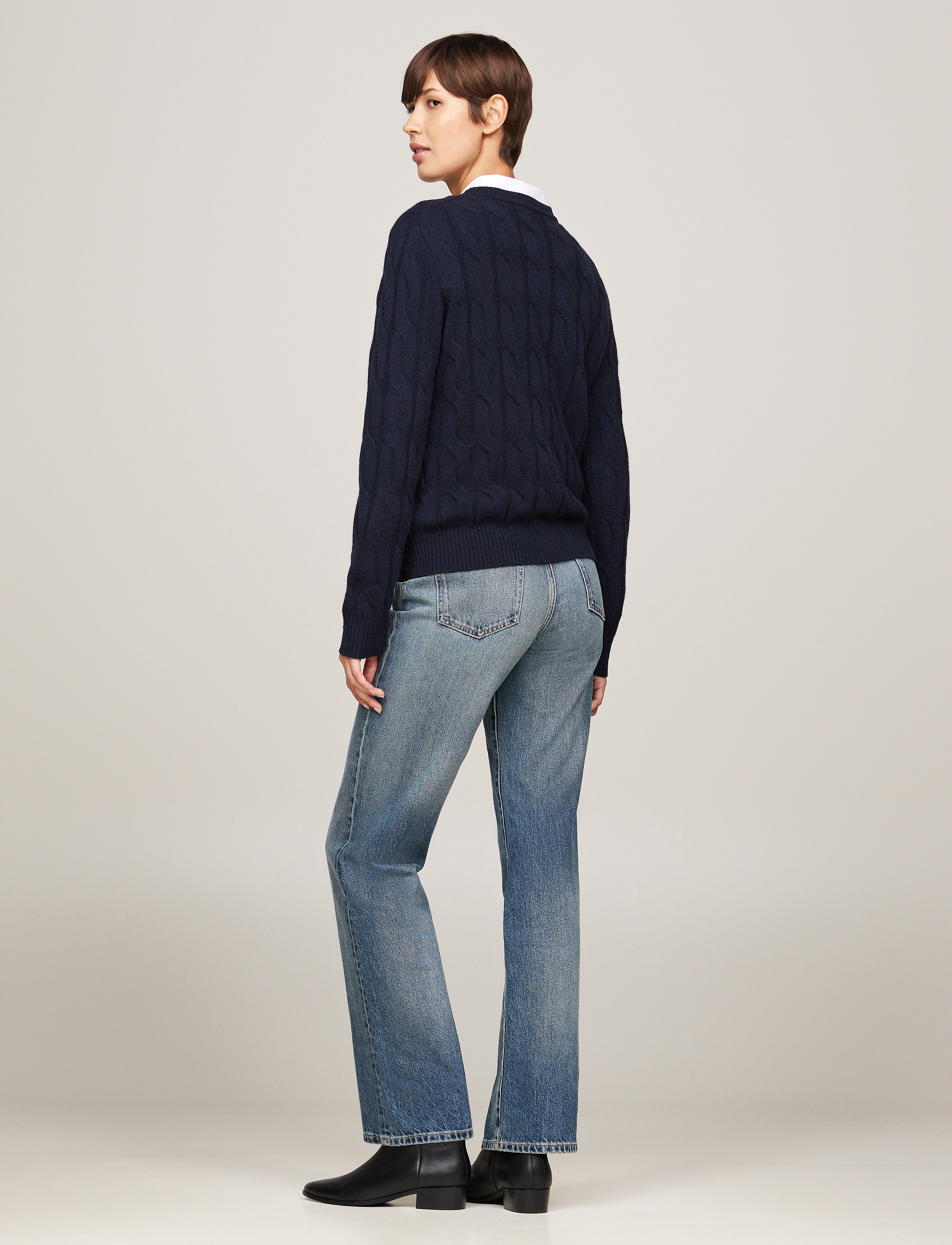 Tommy Hilfiger - SOFT WOOL CABLE C-NK LS SWT - trøjer - desert sky - 3
